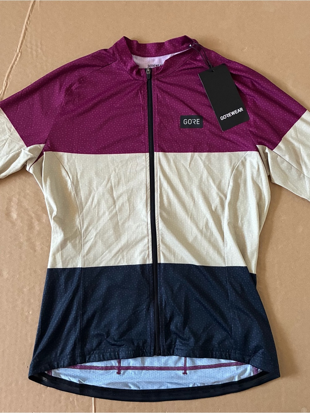 Gorewear Spirit Stripes Jersey Women's Medium Full Zip Back Pockets Cycling Top